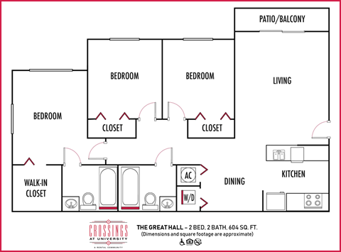 Three bedroom floor plan Crossing University Miami Gardens in Florida